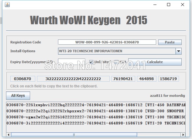 wurth wow 5 00 8 keygen generator for mac